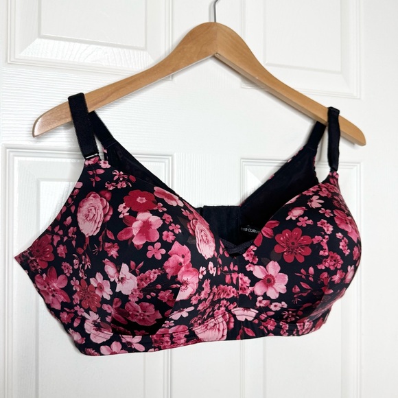 Torrid Curve Dream 360 Back Smoothing Wire-Free Push-Up Bra Floral Size 46DD - Picture 6 of 13